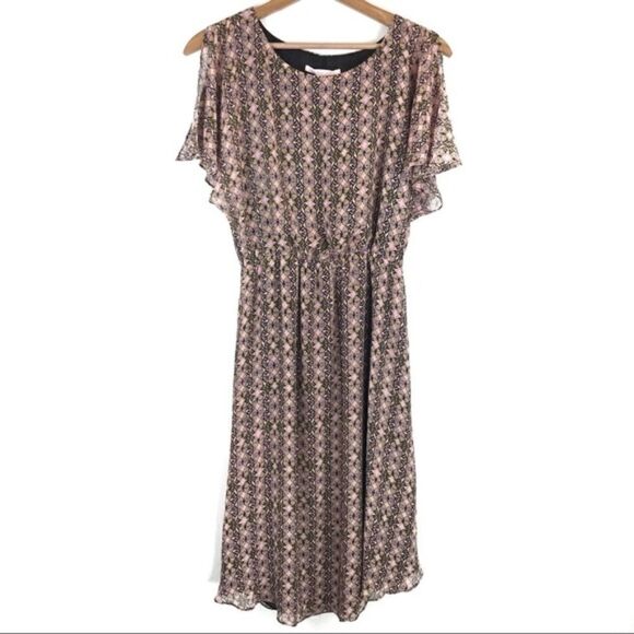 Victoria’s Secret Womens Butterfly Midi Dress Size XS Pink Flutter Sleeve - Picture 2 of 10